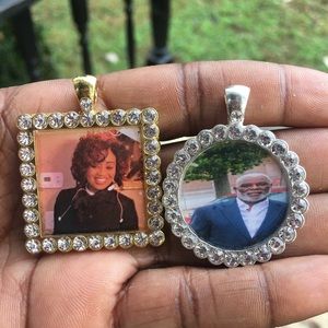 Custom 25mm CZ Crystal Stone Bezel silver pendant